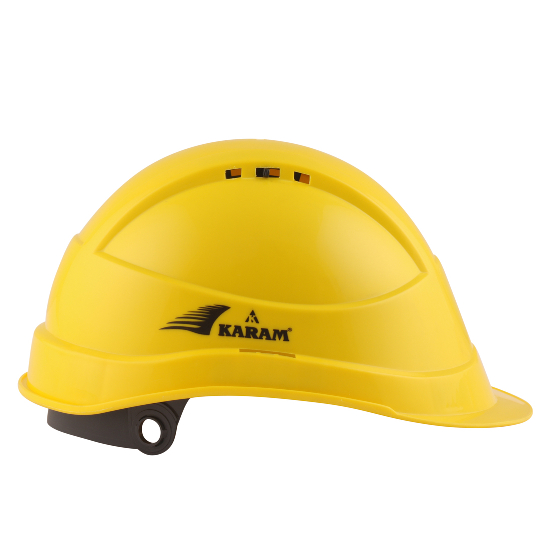 Karam Polypropylene Copolymer Lemon Yellow Air Ventilated Safety Helmets PN541_2
