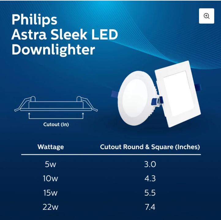 PHILIPS 5 W Round Natural White 106 x 106 x 21 mm LED Panel Lights Recessed Mounted_1