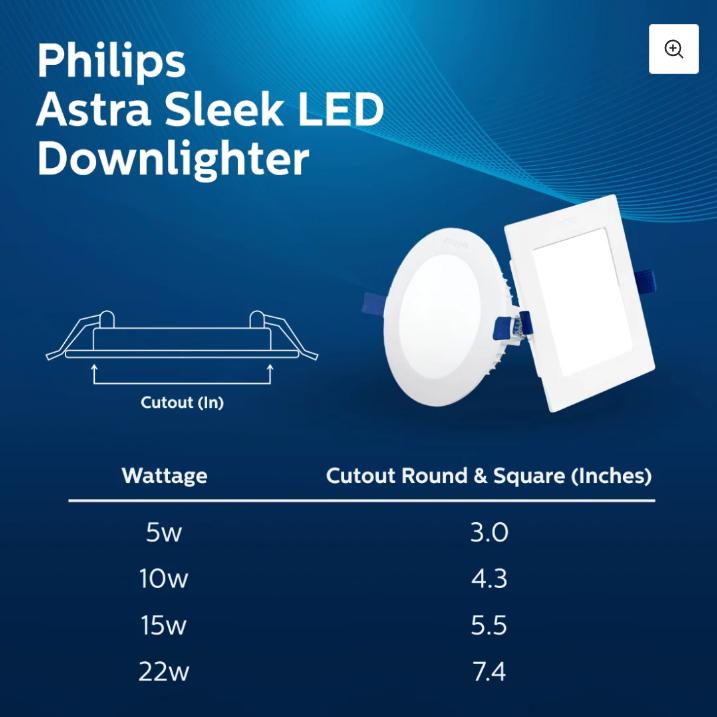 PHILIPS 10 W Square Natural White 130 x 130 x 21 mm LED Panel Lights Recessed Mounted_2