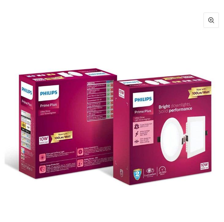 PHILIPS 10 W Round Natural White 130 x 130 x 21 mm LED Panel Lights Recessed Mounted_2