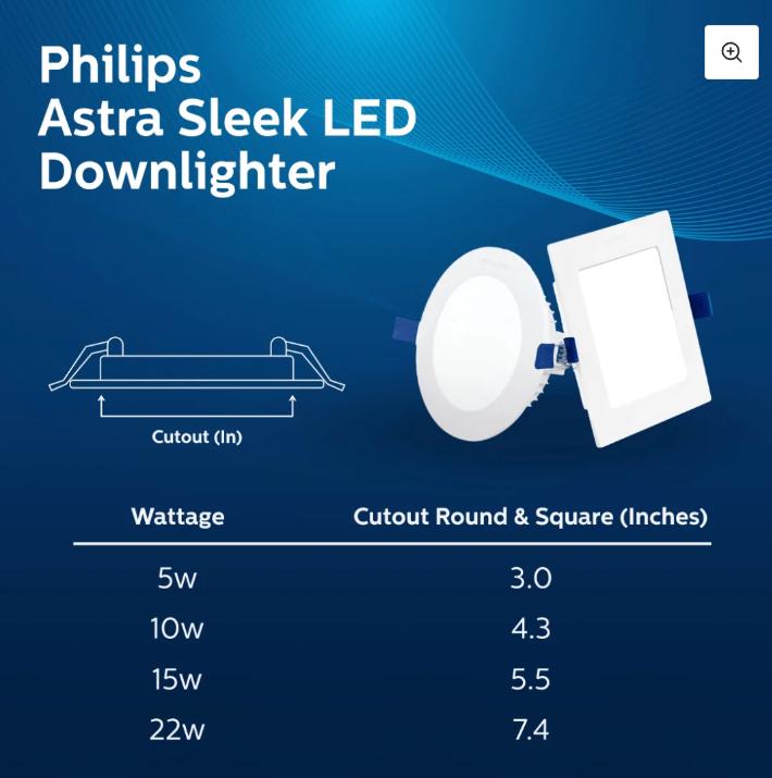 PHILIPS 15 W Square Natural White 160 x 160 x 22 mm LED Panel Lights Recessed Mounted_2