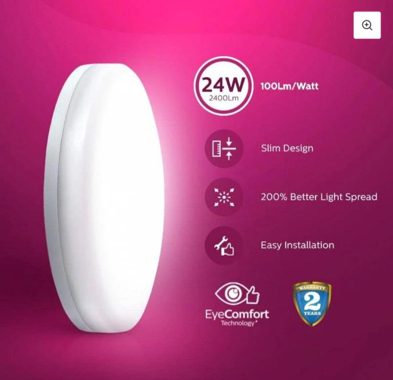 PHILIPS 24 W Round Natural White 29 x 200 x 200 mm LED Panel Lights Surface Mounted_1