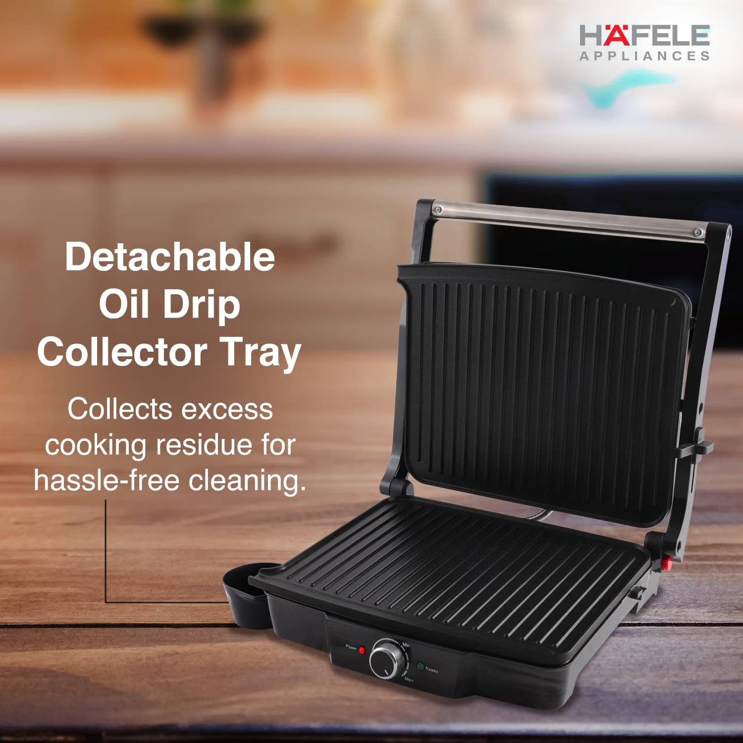 Hafele Black 2 Slices Grill Electrical Sandwich Maker_2