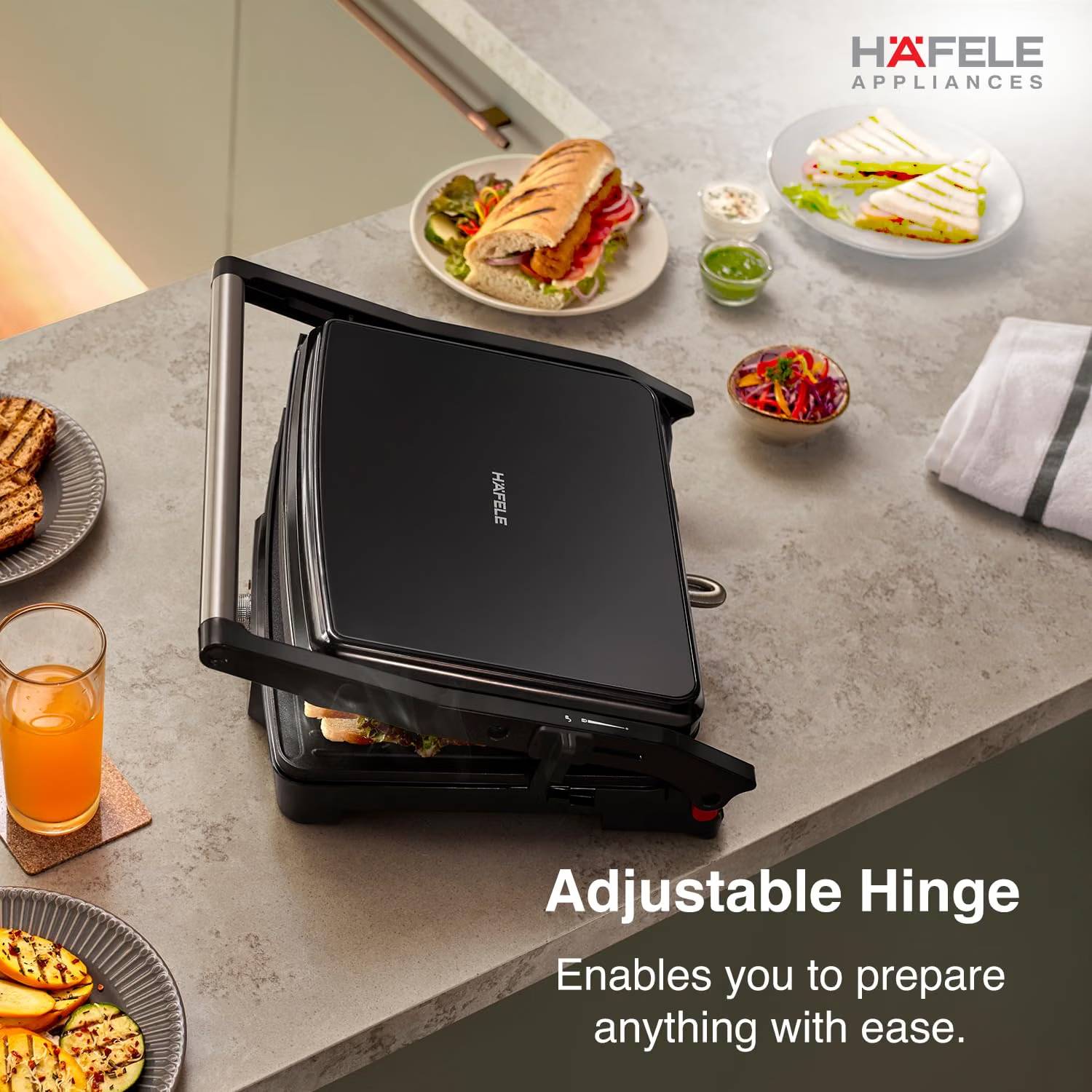Hafele Black 2 Slices Grill Electrical Sandwich Maker_1