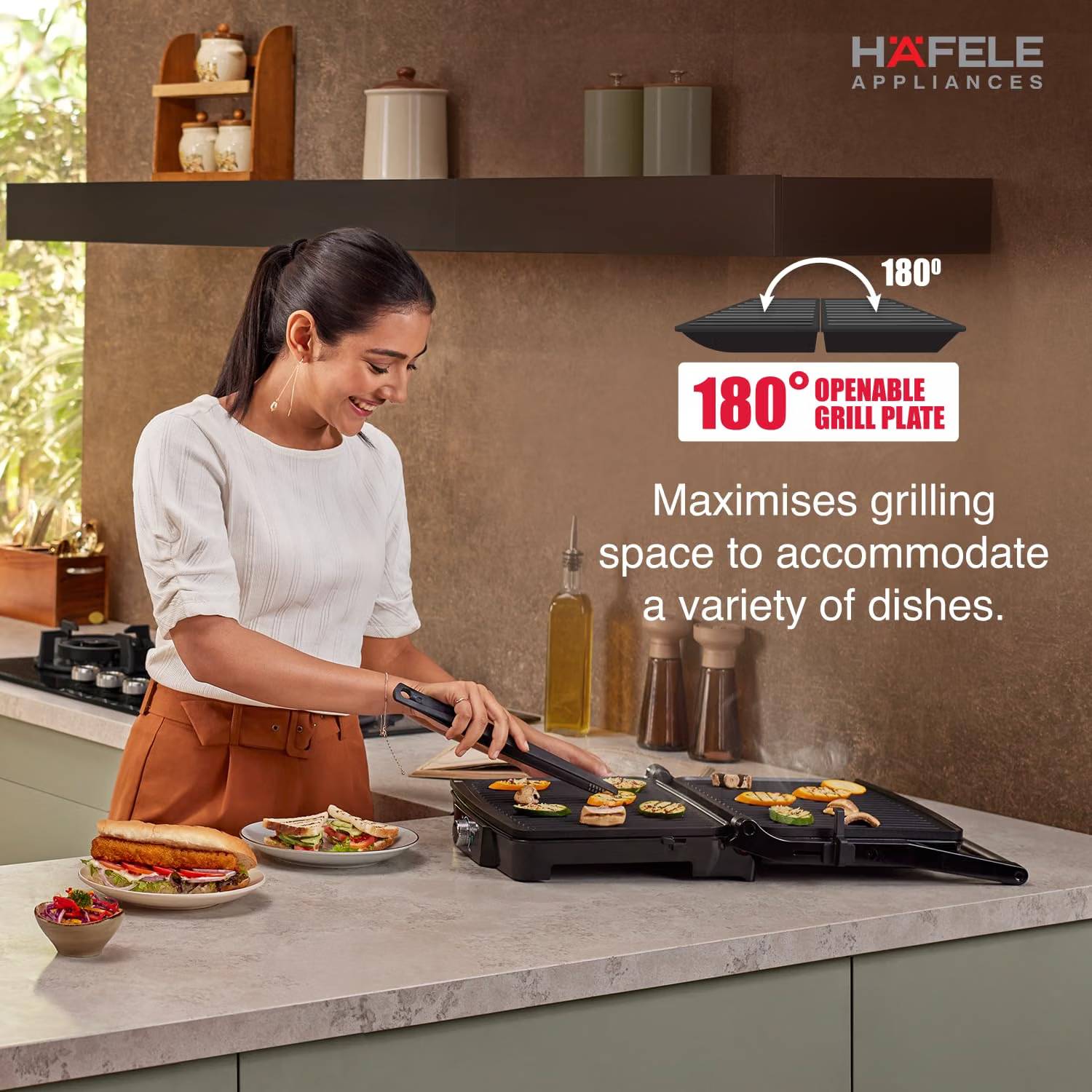 Hafele Black 2 Slices Grill Electrical Sandwich Maker_3