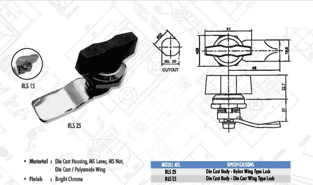 Alpine Panel Handle Lock Zinc Alloy Die Cast 105 mm_1