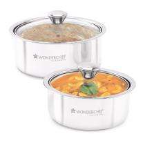WONDERCHEF Stainless Steel Casserole 2 Pieces 750 mL, 1400 mL Cookware Set CE_WC_63154756_0