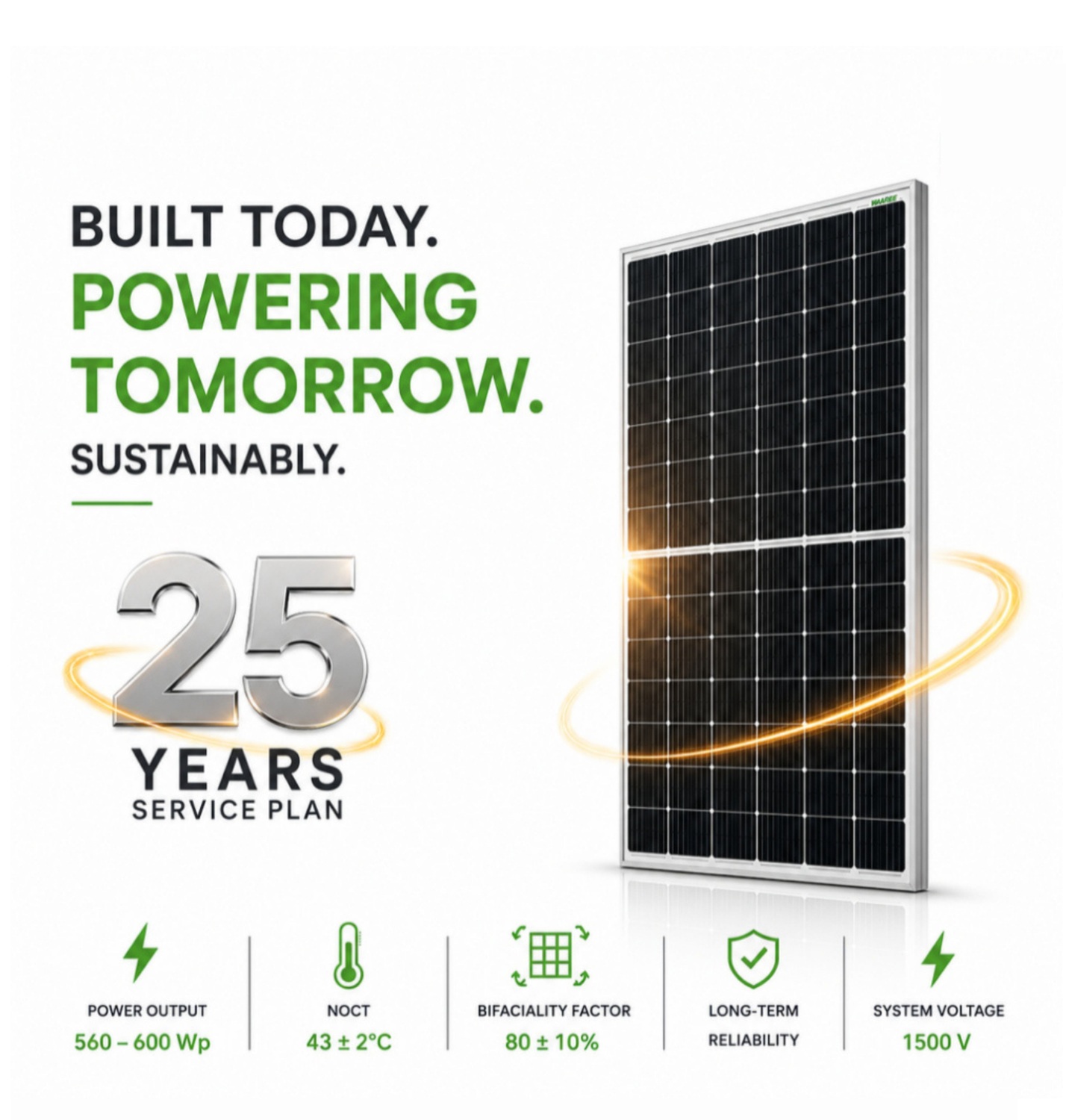 WAAREE BiN-08-585 585 W N Type TOPCon Bifacial Solar Panel_2
