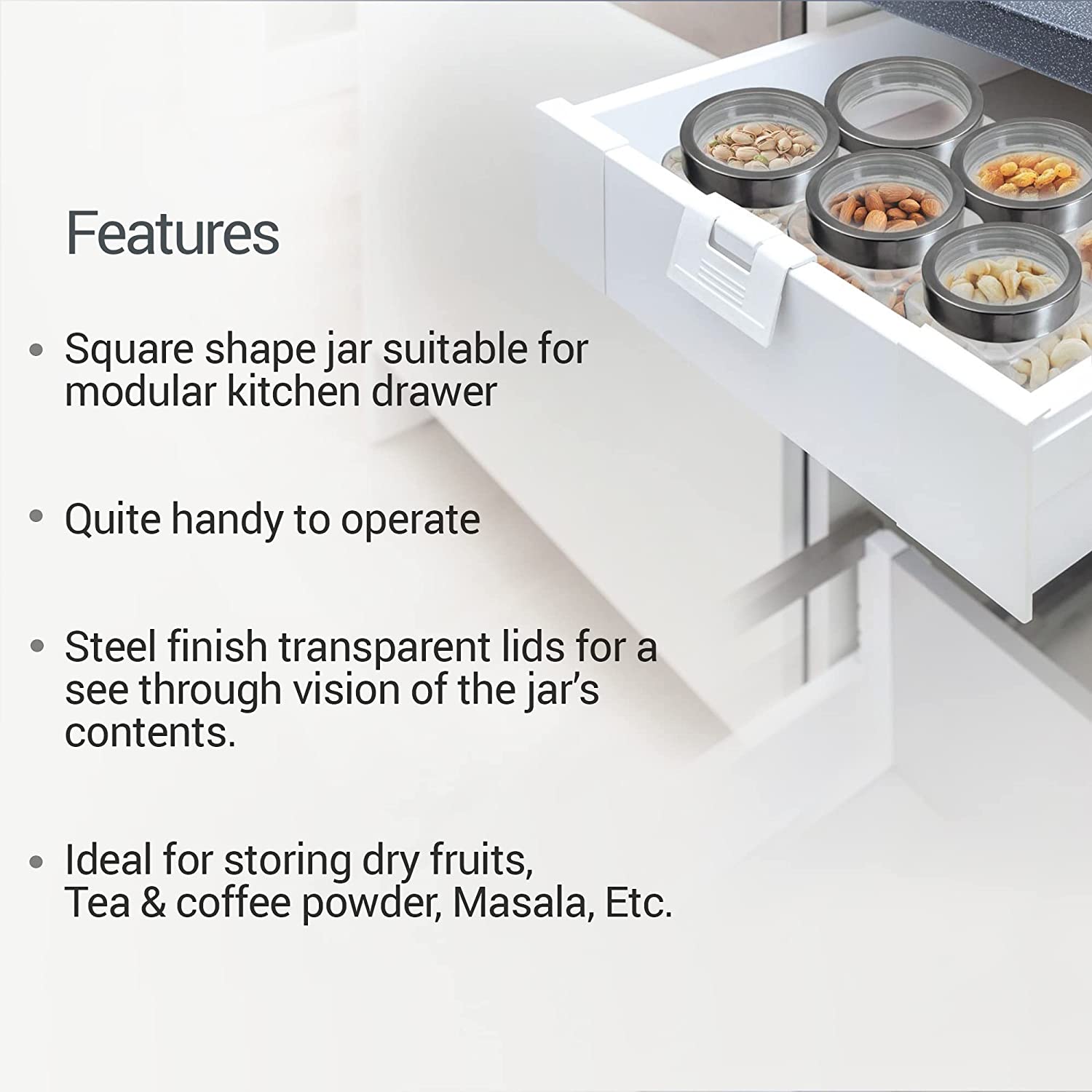 Food Storage Glass Jar Transparent 1000 mL_3